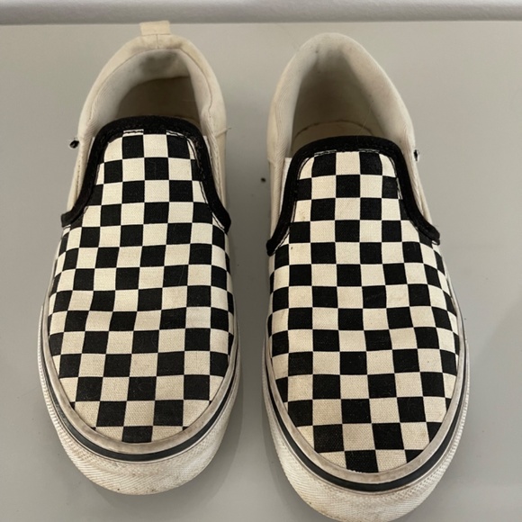 Vans, size 5.5 checkered black and white slip ons - Picture 3 of 4
